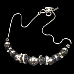 Nine West Rhinestone Bead Silver Tone Necklace